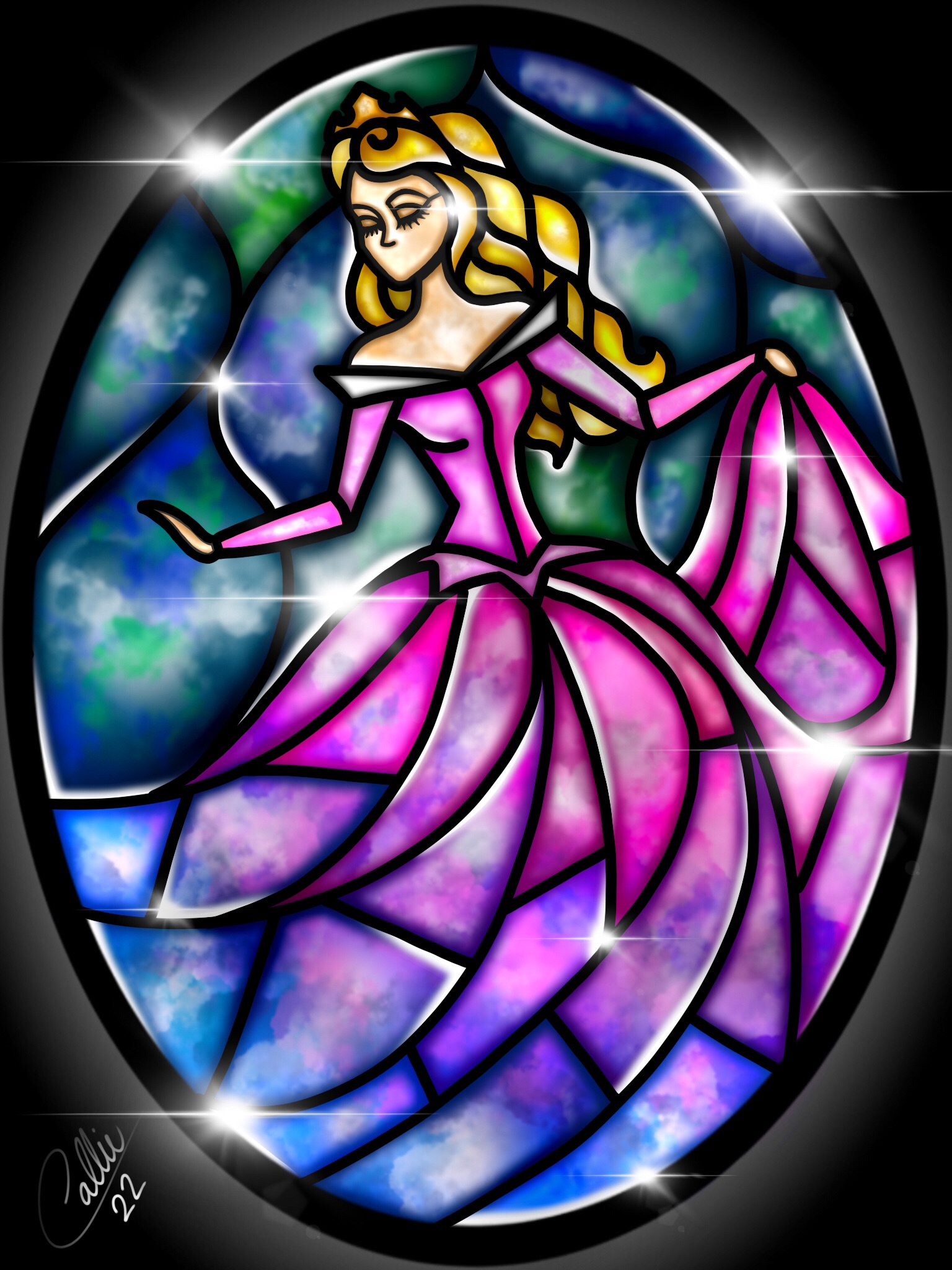 Stained Glass Sleeping Beauty by CallieClara on DeviantArt