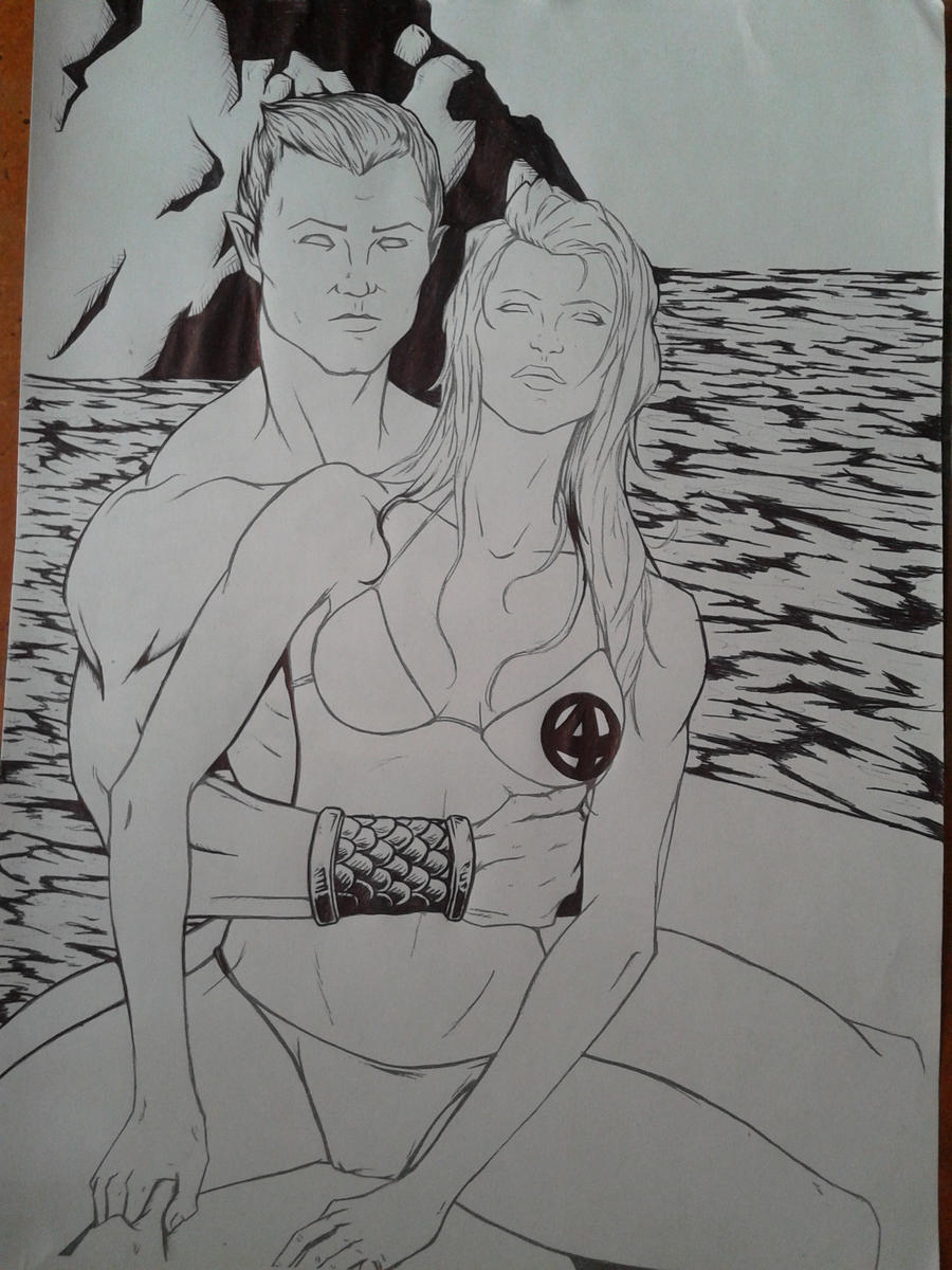 (critiques requested!!)Namor and Sue Storm Inked