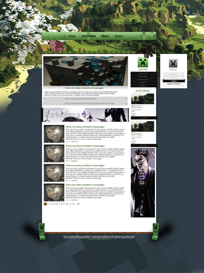 Minecraft web design for sale by DarkmanXXX on DeviantArt