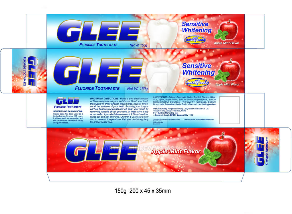 Glee toothpaste Applemint Flavor 150g by ArtofAlie on DeviantArt