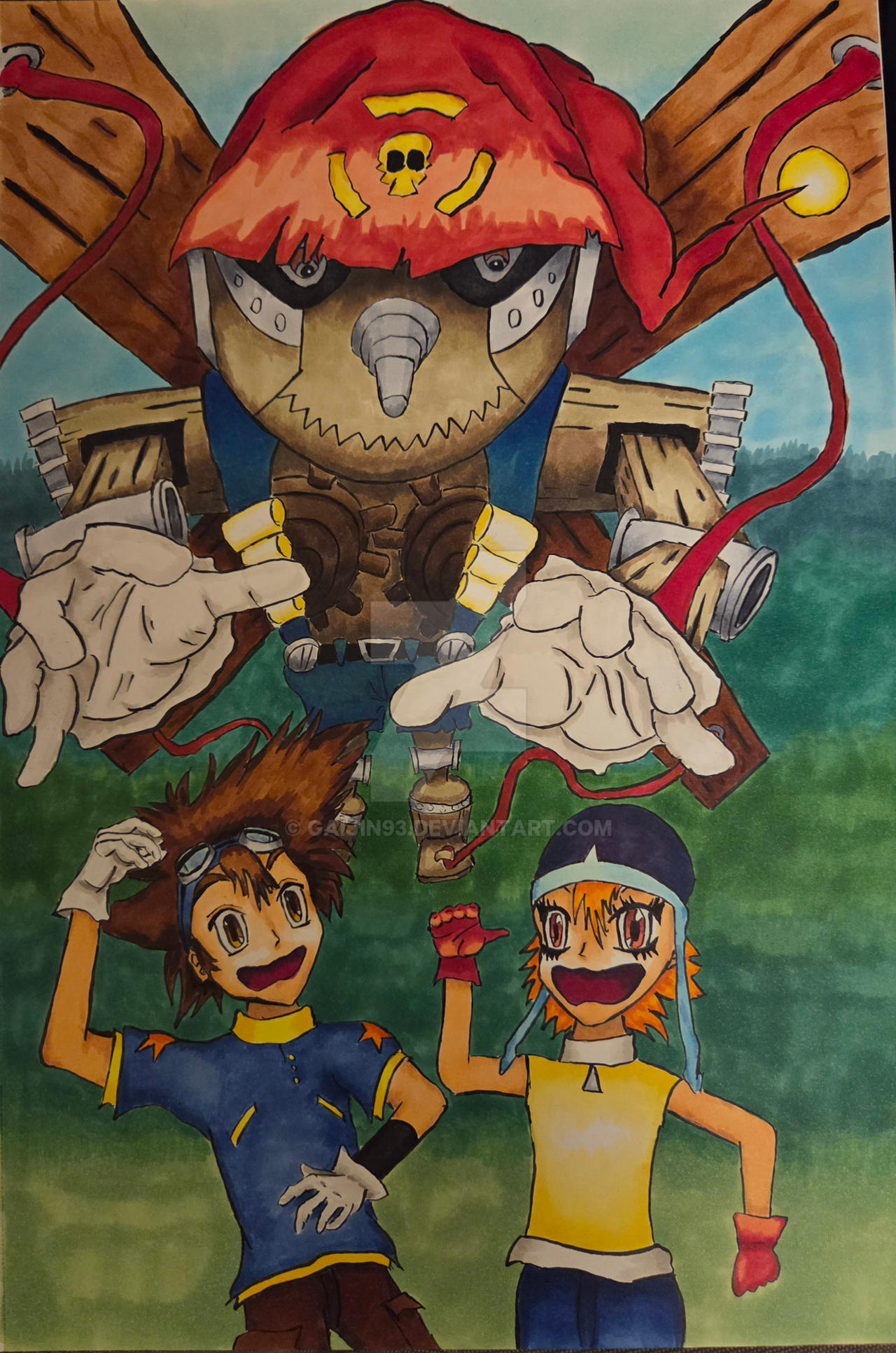 Puppetmon Taichi and Sora by gaijin93 on DeviantArt