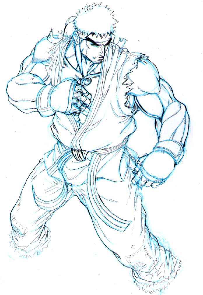 ryu (street fighter) drawn by mabataki