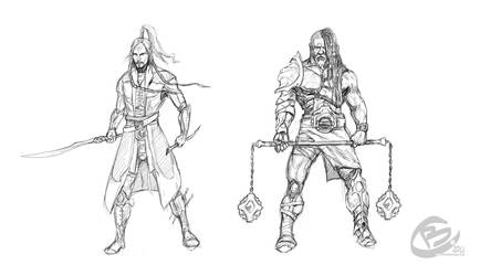 DnD characters - Rogue and Barbarian