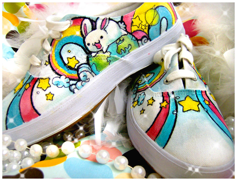 Mixy Rabbit Shoe Rainbow Space Bunny Shoes by pinkbutterflyofdeath on DeviantArt