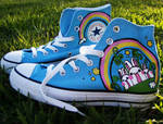 Rainbow Bunny Shoes by pinkbutterflyofdeath