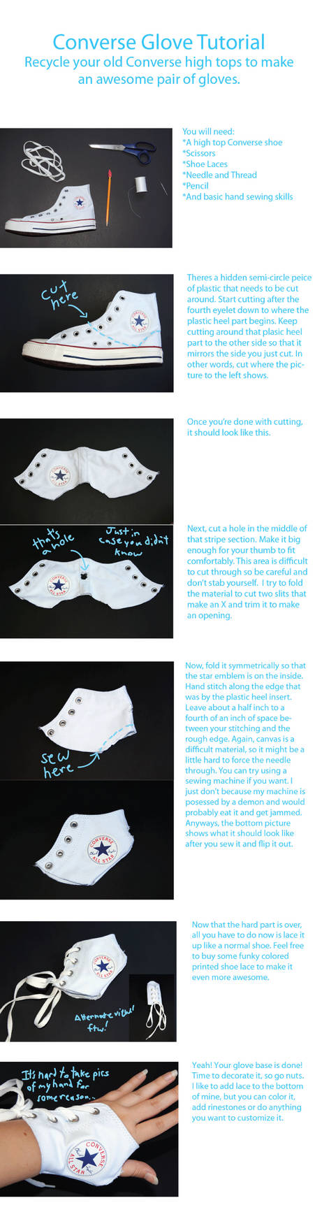 Converse Glove Tutorial by pinkbutterflyofdeath