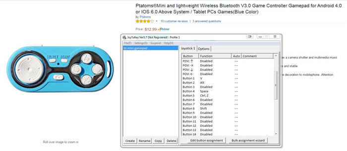 BT Gamepad as shortcut device