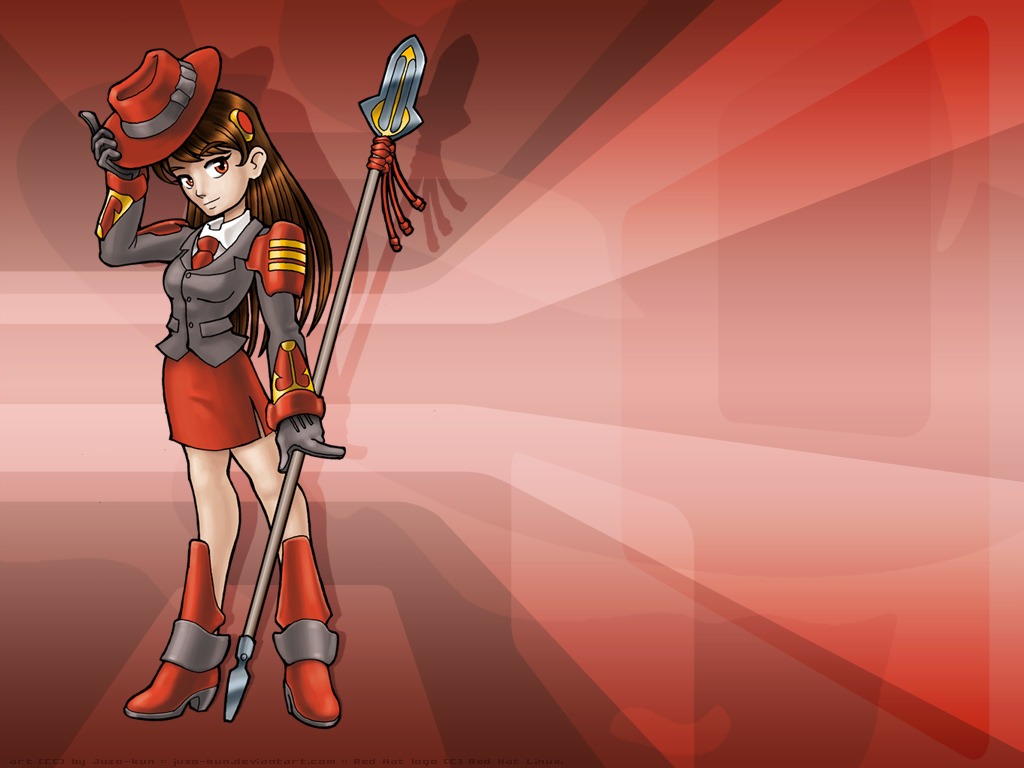 Linux-tan fanart: Red Hat