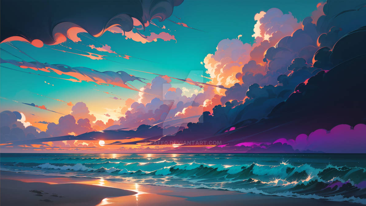Deviantart Ocean Background A Mesmerizing Sunset Over the Ocean by FAFF0 on DeviantArt