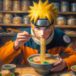 Naruto Eating Ramen by FAFF0