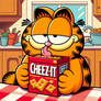 garfield holding a box of cheez it