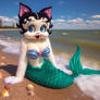 mer cat betty boop beached