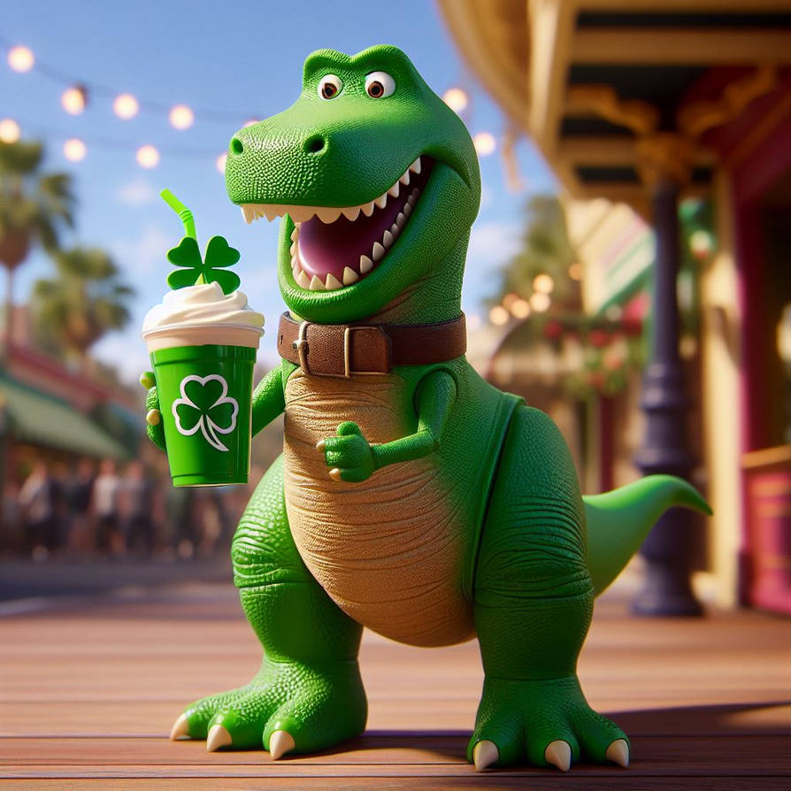 Rex Shunk rex holding a shamrock shake by alteregobro on DeviantArt