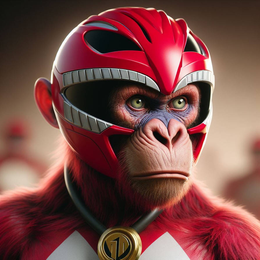 anthro ape red ranger by alteregobro on DeviantArt