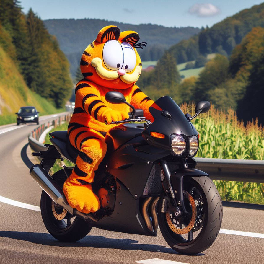 Garfield Riding live action garfield born to be wild by alteregobro on DeviantArt