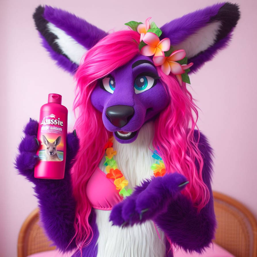 hula dancer purple kangaroo holding aussie shampoo by alteregobro on ...