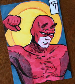 The Man with no Fear Daredevil sketch card