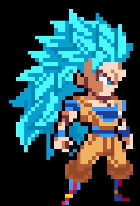 Pixilart - Super Saiyan Blue 3 Goku by VERMAN8ER