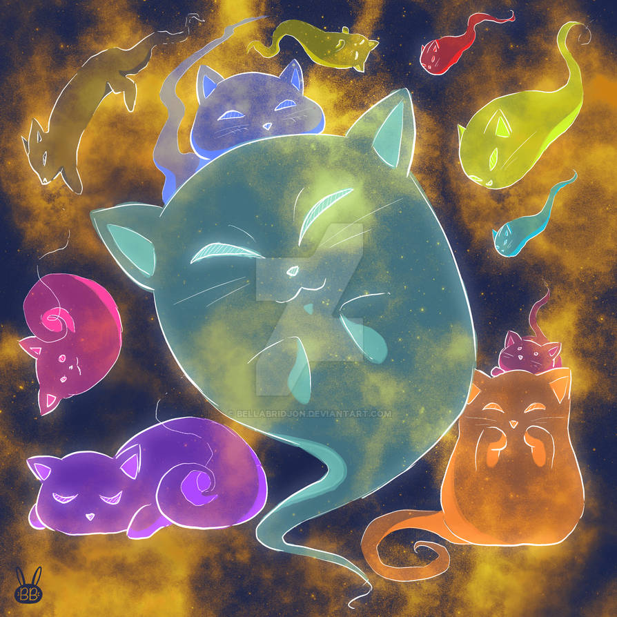 Spooky Galaxy Ghost Cats