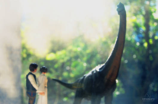 Han Solo, Princess Leia and the Brachiosaurus