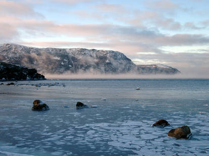 Morning mist on the ocean 3