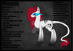 Nemezis Character Sheet (pony version) by KatsumiEmoWolf
