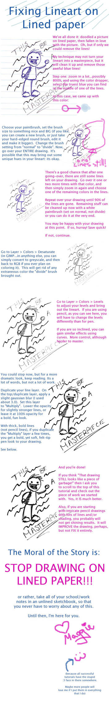 Removing Lined Paper Lines by magenta-stock
