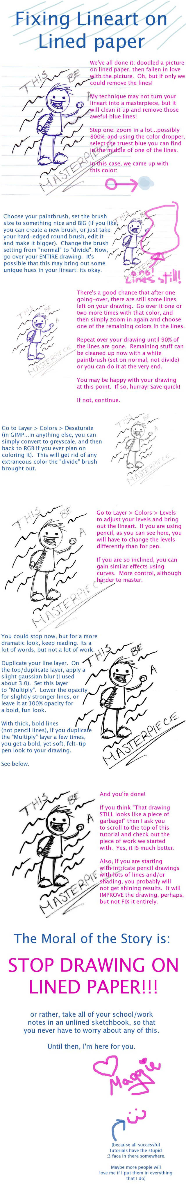 Removing Lined Paper Lines by magenta-stock