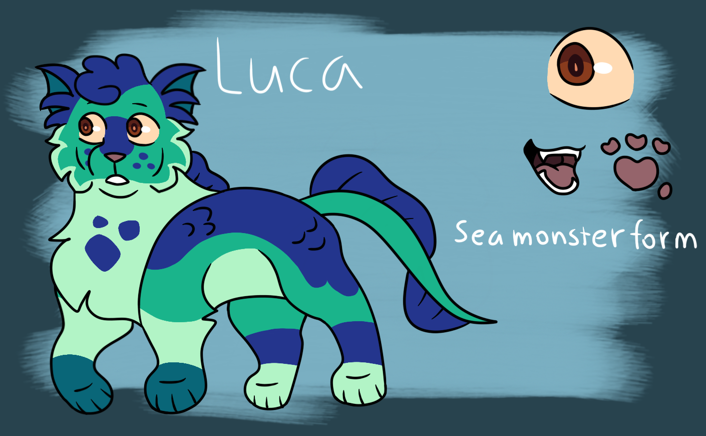 luca ref ( sea monster ) by Demiflowerss on DeviantArt