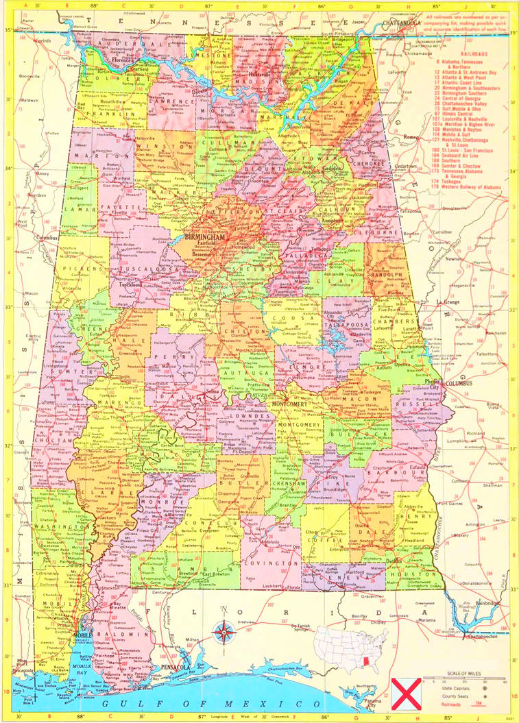 Alabama Deviantart Map Detailed Map of Alabama (1965) by WogofJog on DeviantArt