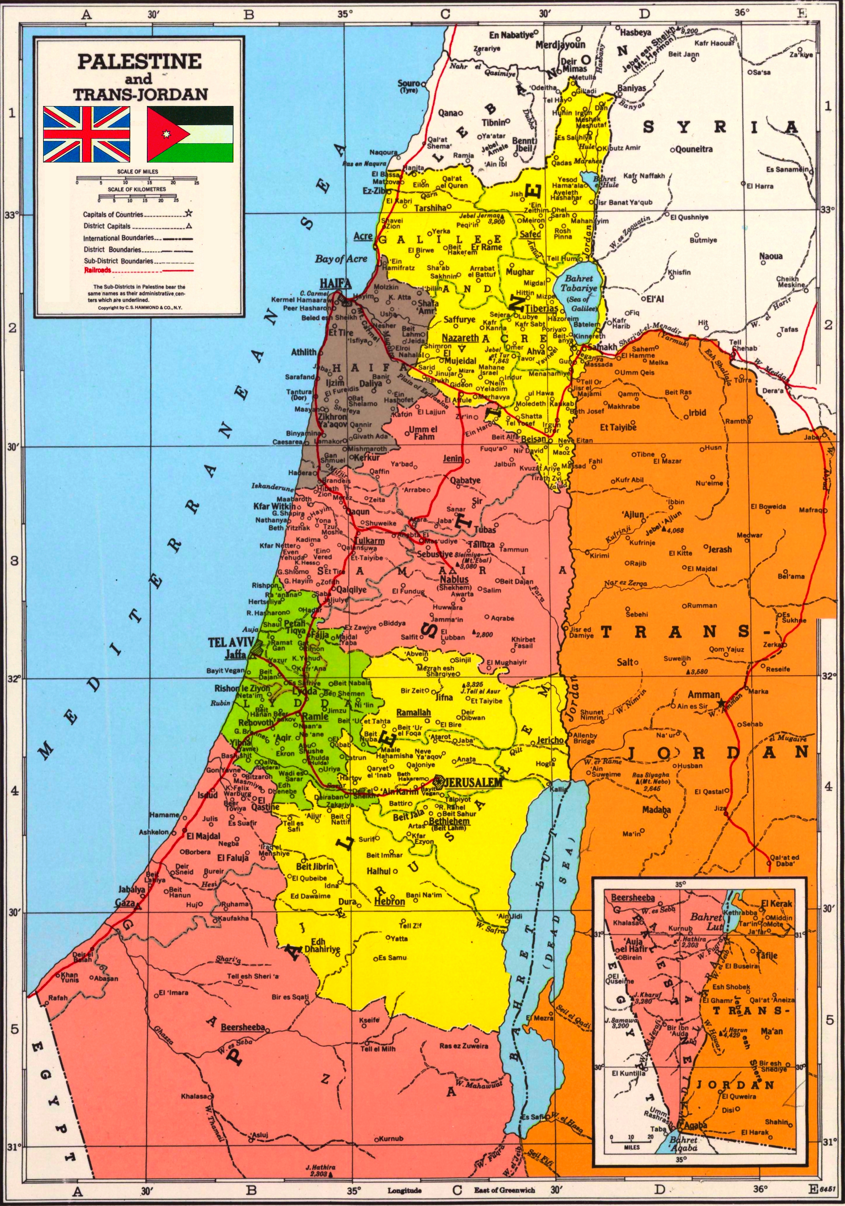 Detailed Map of Palestine and Trans-Jordan on DeviantArt