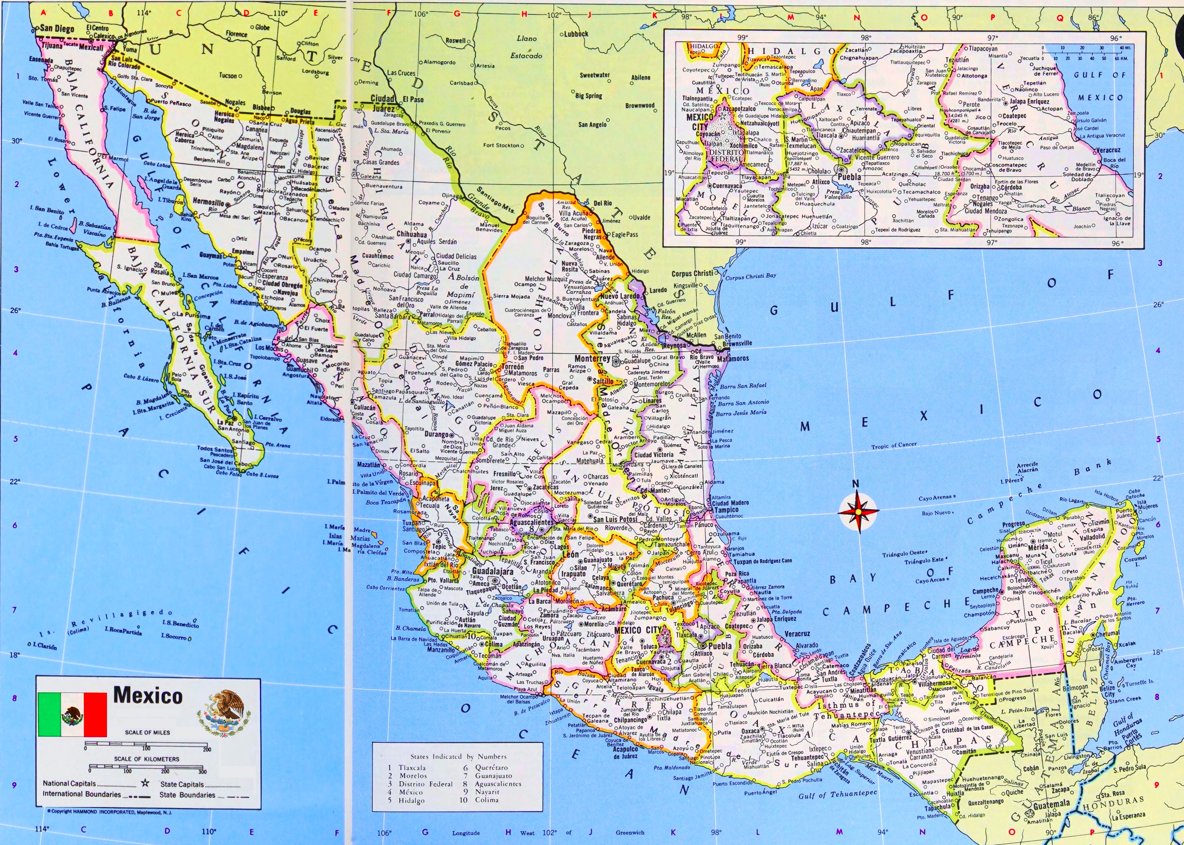 Detailed Map Of Mexico