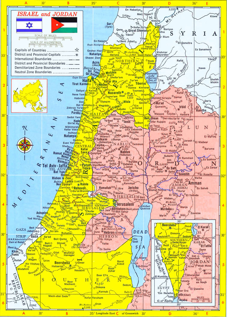 Detailed Map Of Israel And Jordan 1962 1967 By Cameron J Nunley On detailed-map-of-israel-and-jordan-1962-1967-by-cameron-j-nunley-on
