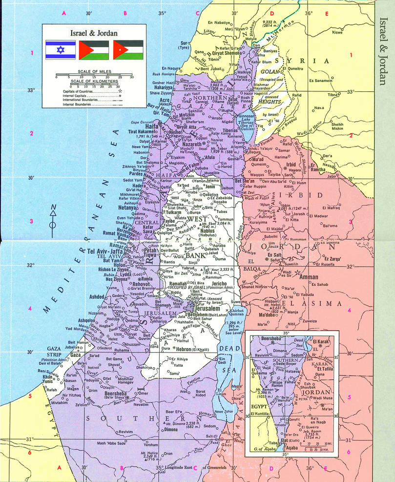 Detailed Map of Israel and Jordan (2000-2019) by Cameron-J-Nunley on ...