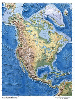 Detailed Map of North America (Topographic)