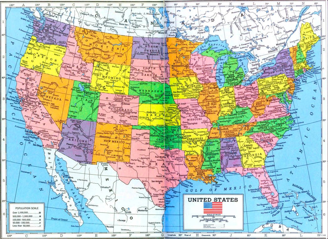 Штаты сша карта с названиями. Политическая карта Штатов США. Карта США 1970. Географическая карта США со Штатами. Подробная карта США.