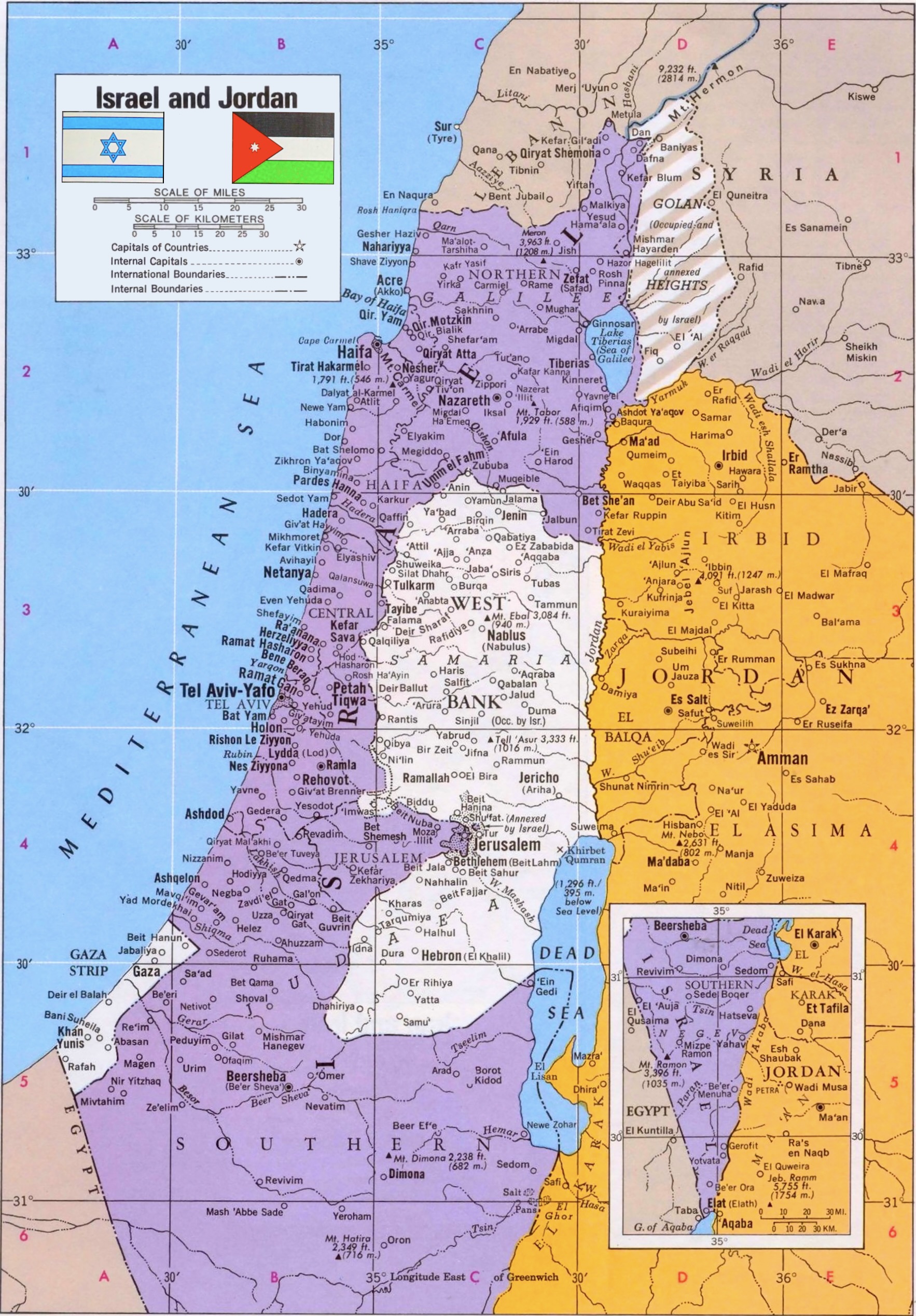 Detailed Map of Israel and Jordan (1994-2000) by WogofJog on DeviantArt