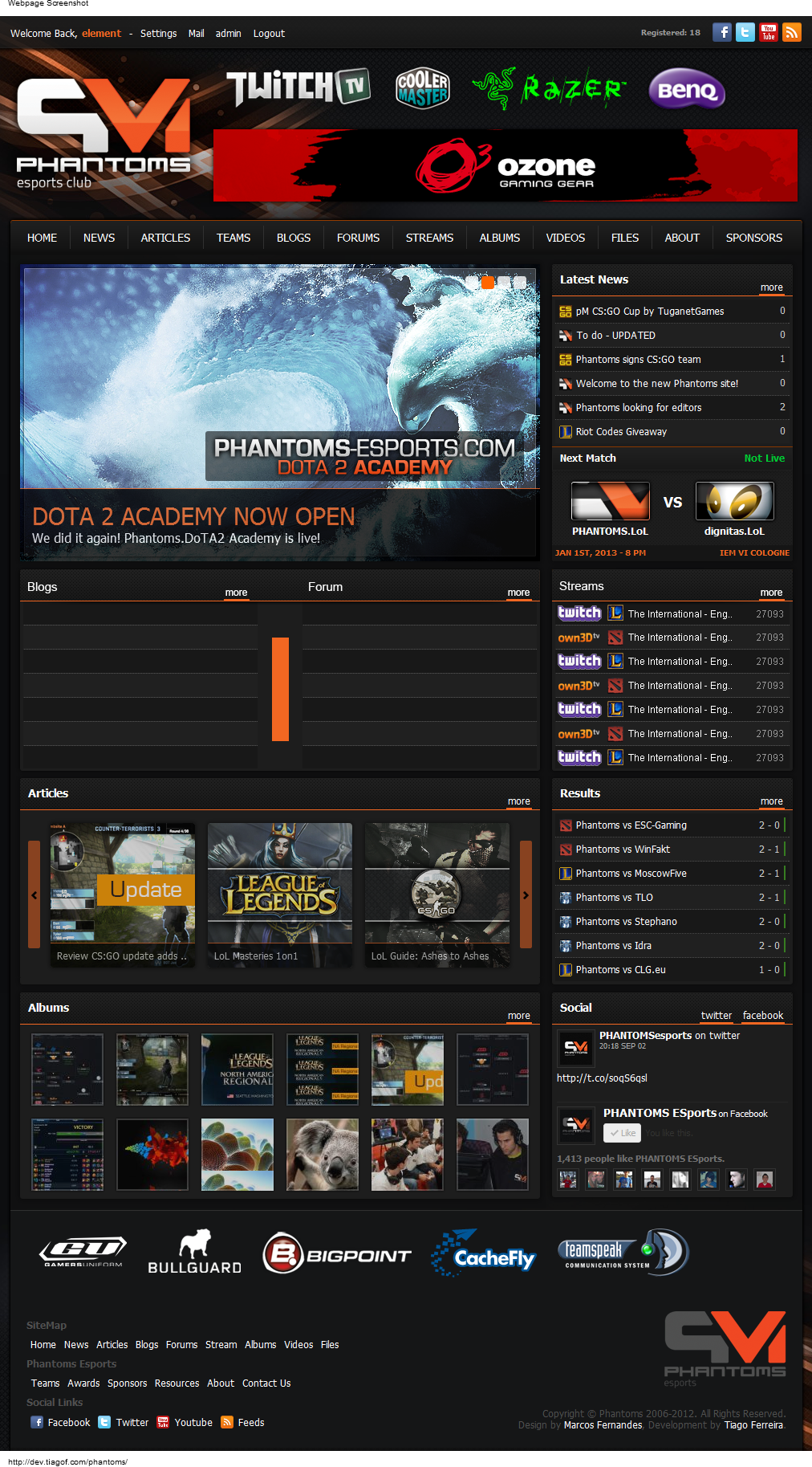 PHANTOMS eSports Layout 2012