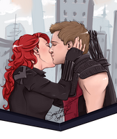 Black Widow and Hawkeye