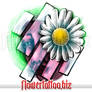 Tattoo design with white daisy and face