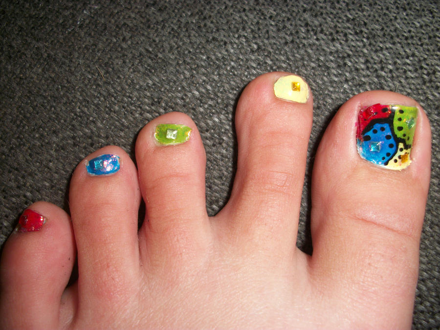 Colorful Abstract Toe Nail Art - wide 5