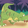 Dinosaur Girl Mishap Colored