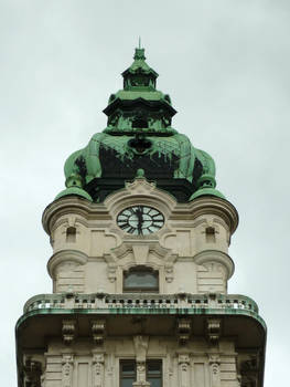 City hall Gyor, looking up