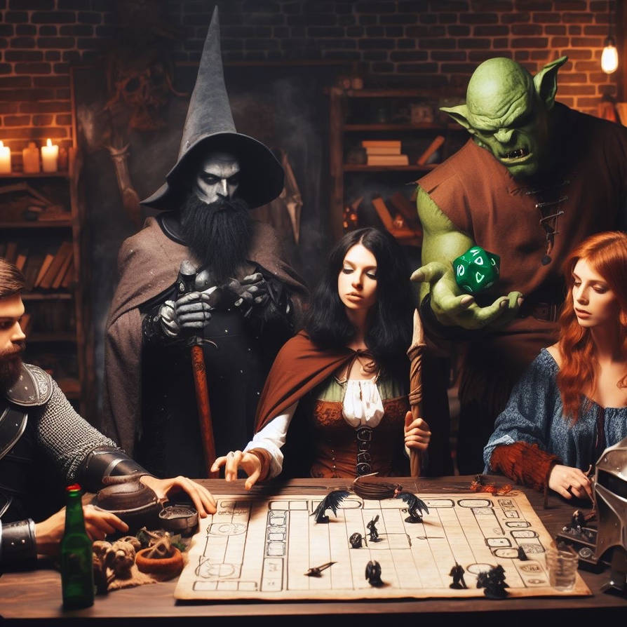 Fantasy Characters Playing D+D 14 by steveo-hart on DeviantArt