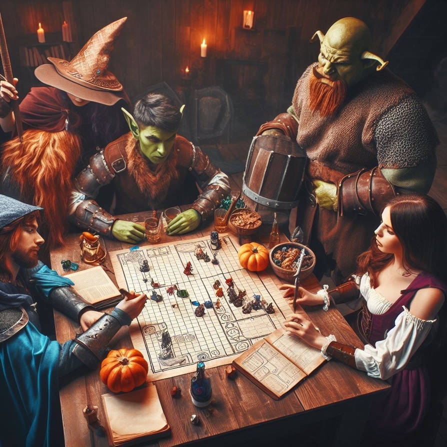 Fantasy Characters Playing D+D 20 by steveo-hart on DeviantArt