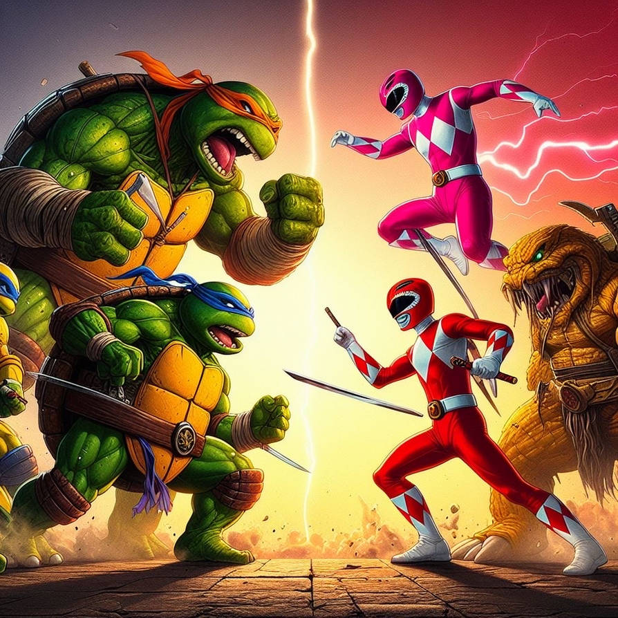 Teenage Mutant Ninja Turtles Vs The Power Rangers by steveo-hart on ...