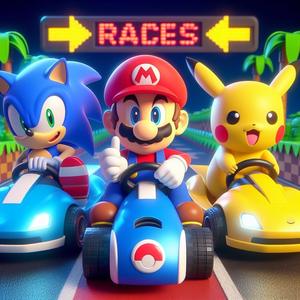 Sonic, Mario Pikachu Racing 2 by steveo-hart on DeviantArt