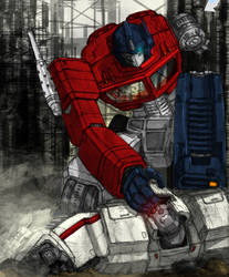 Optimus Vs. Megatron by corguitarist