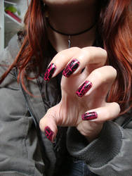 nail art -  black crackle