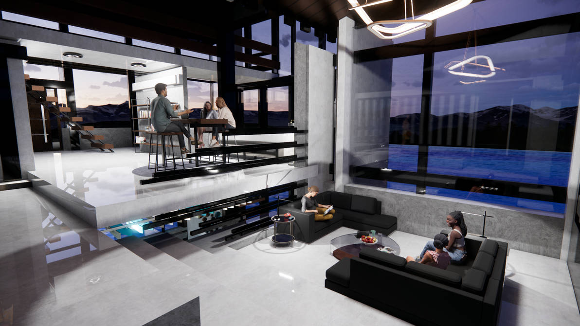 Meditation House Livingroom Render by vague-whisperings on DeviantArt